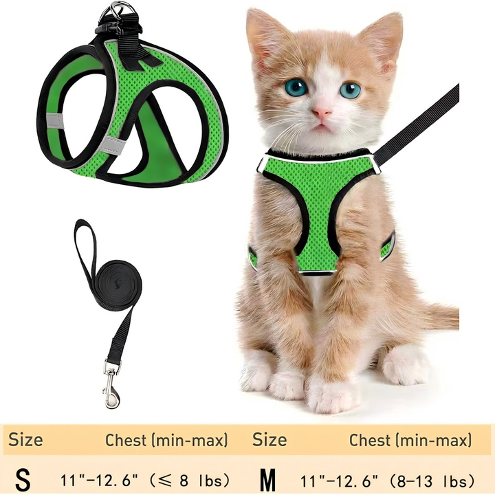 Escape Proof Cat Harness & Leash (≤13 lbs)