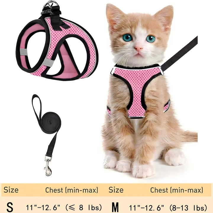 Escape Proof Cat Harness & Leash (≤13 lbs)