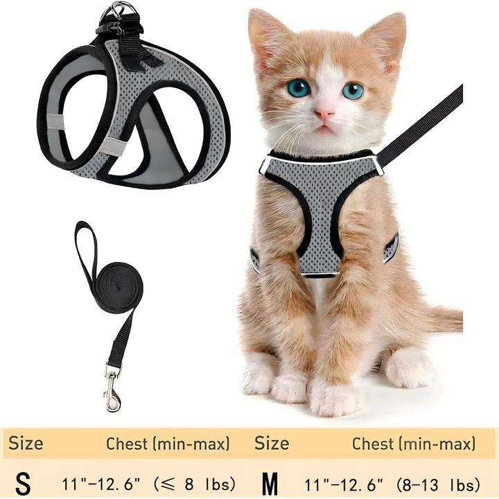 Escape Proof Cat Harness & Leash (≤13 lbs)