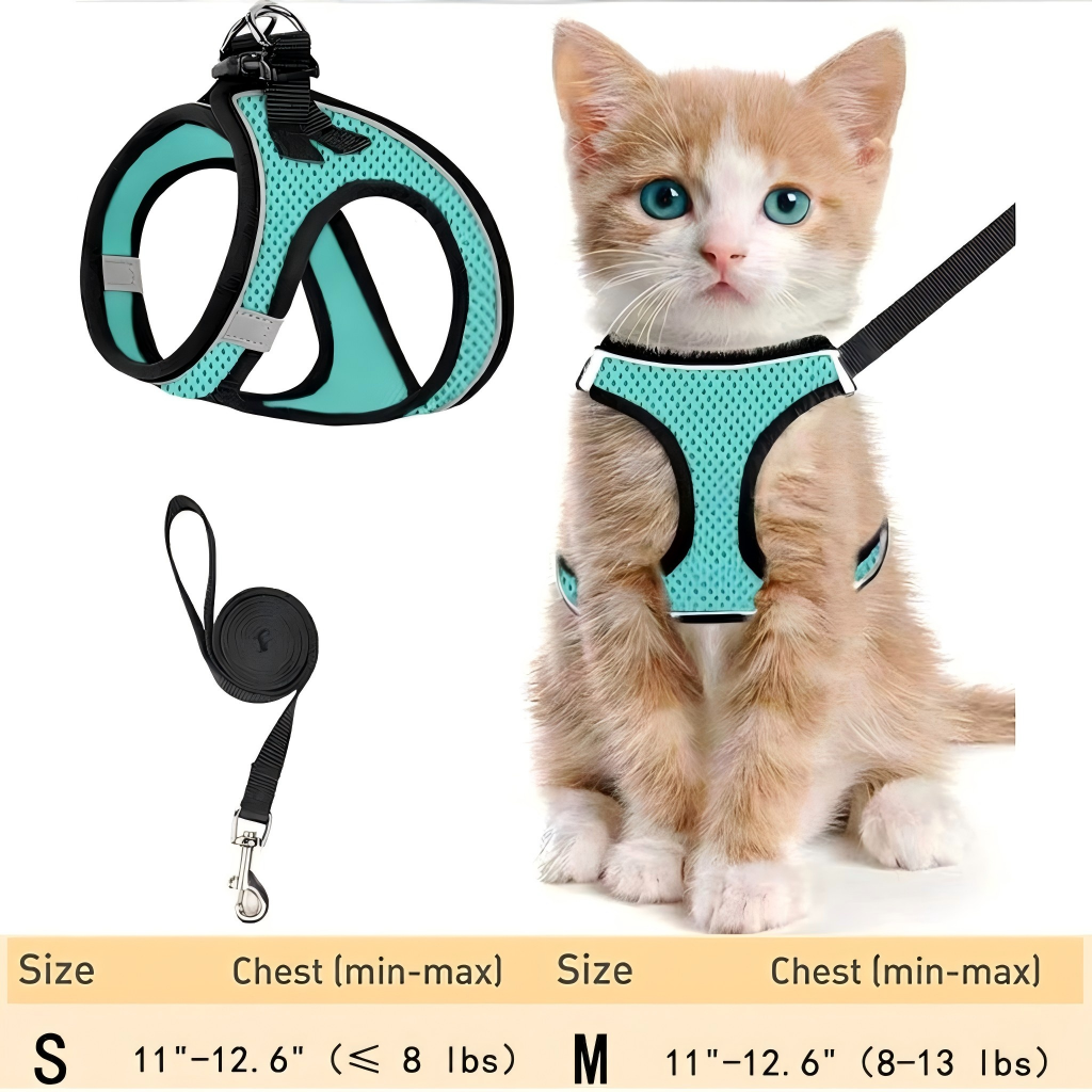 Escape Proof Cat Harness & Leash (≤13 lbs)