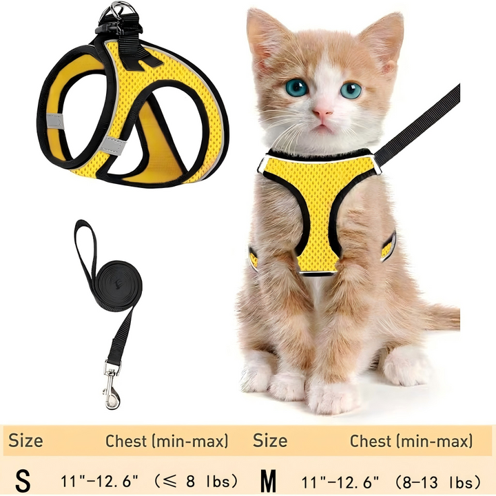 Escape Proof Cat Harness & Leash (≤13 lbs)