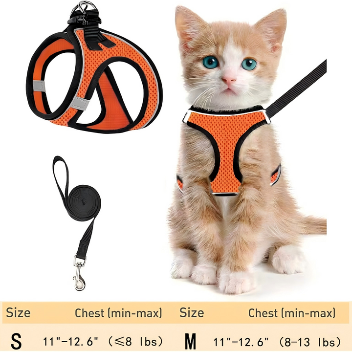 Escape Proof Cat Harness & Leash (≤13 lbs)