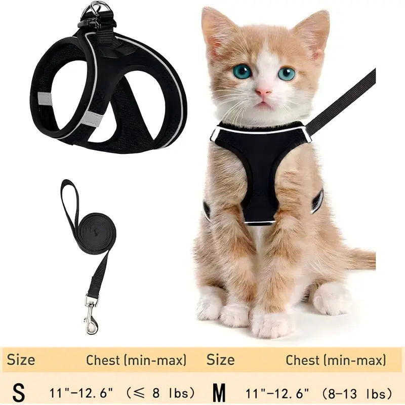 Escape Proof Cat Harness & Leash (≤13 lbs)